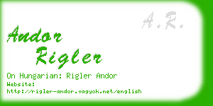 andor rigler business card